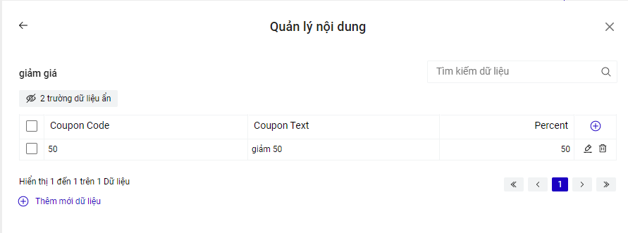 Giao diện mẫu phần tạo nội dung vỏng quay từ Collection 